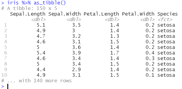 Tibble tidy 출력